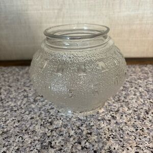 Vintage Textured Clear Glass Light Cover  3”